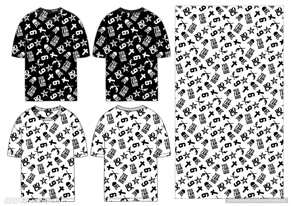 男装 潮流T恤 摇滚