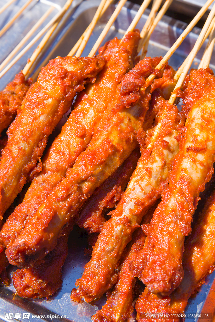 烧烤鸭脖美食
