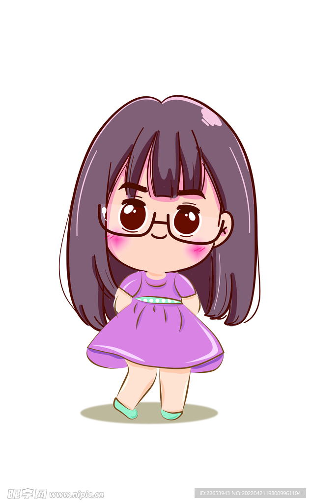 卡通动漫女孩微胖