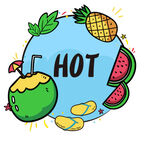 夏季元素 圆形素材