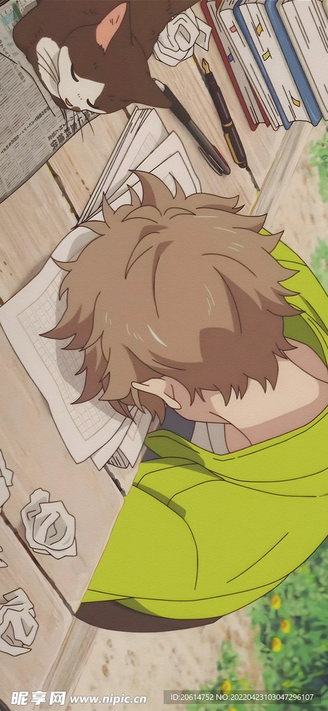 睡觉的可爱的动漫女孩