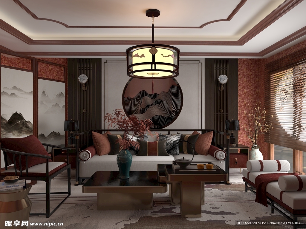 新中式客厅家装效果图