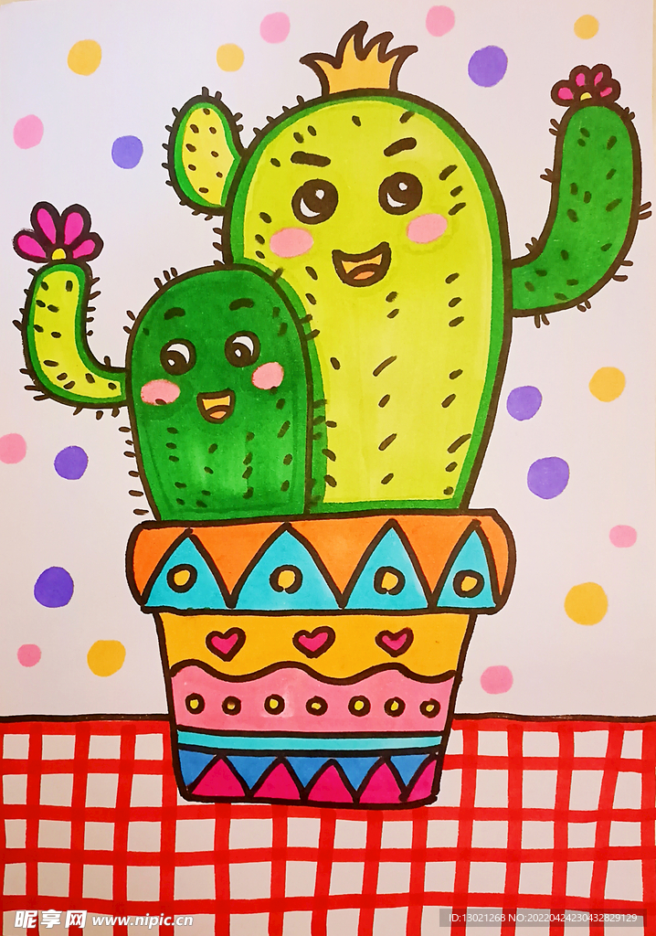 仙人掌儿童画