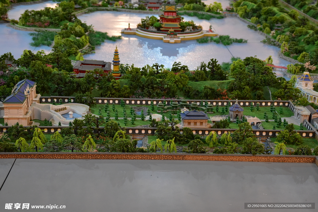 圆明园中式建筑园林景观模型沙盘