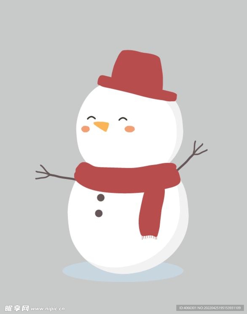 圣诞节冬天雪景卡通雪人元素