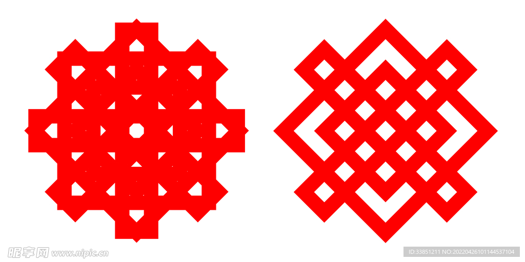 同心结矢量图 剪纸矢量图