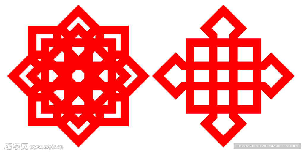 同心结矢量图 剪纸矢量图