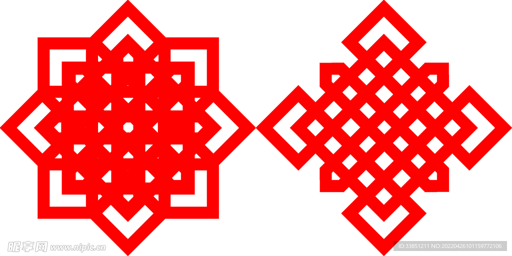 同心结矢量图 剪纸矢量图