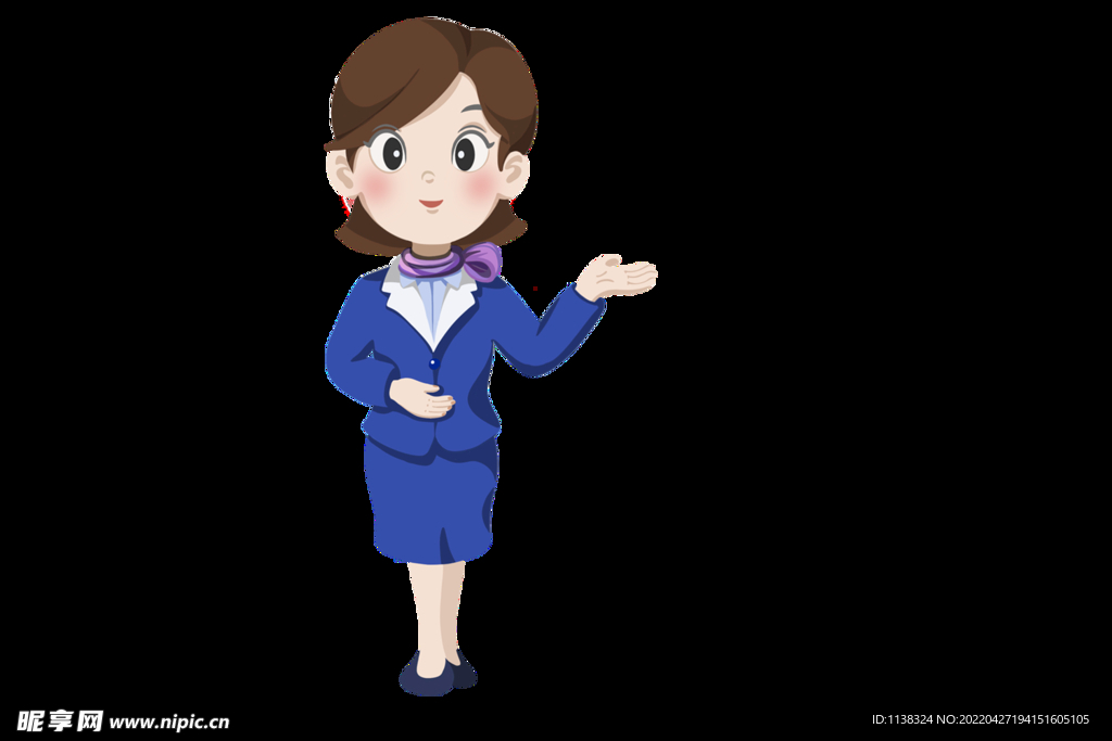 手绘卡通客服女孩