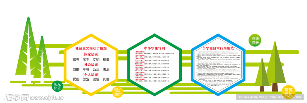 校园文化墙 价值观 行为规范