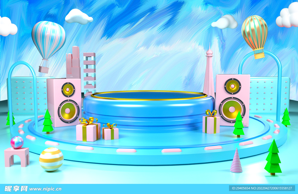 C4D立体电商背景图片