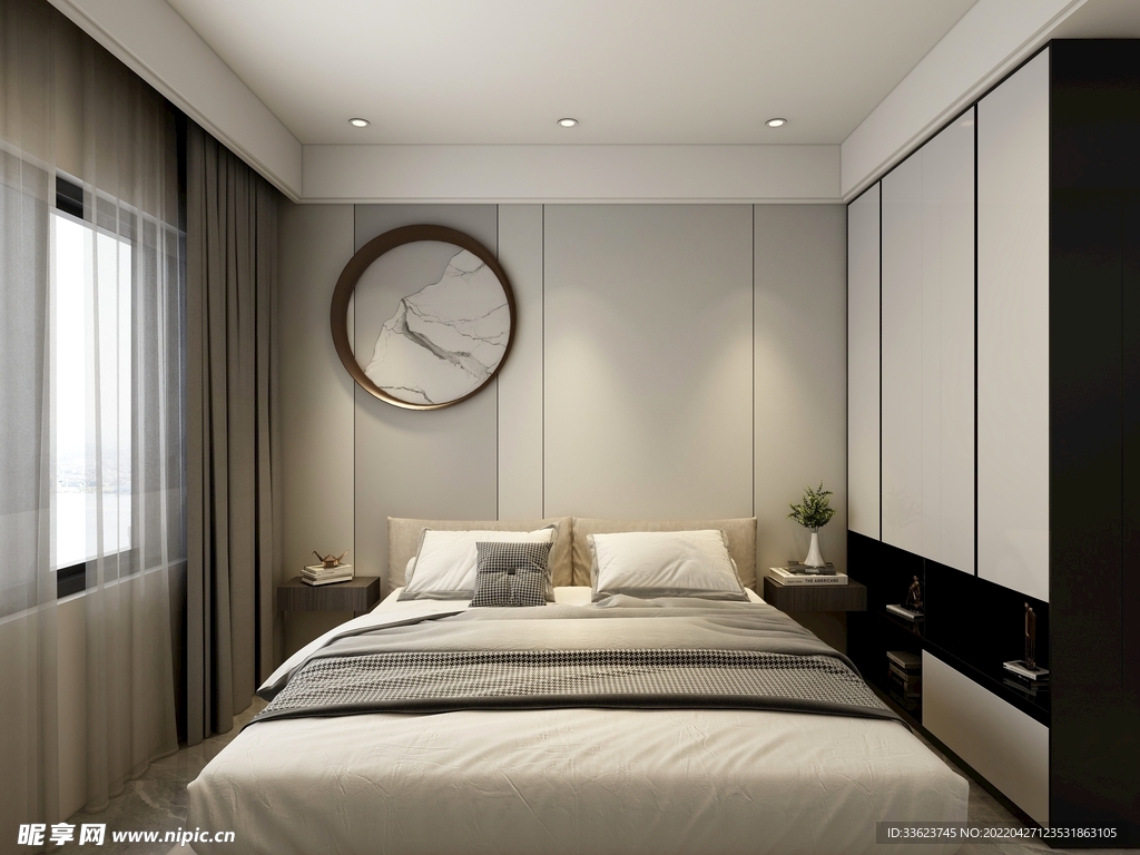 现代轻奢卧室背景