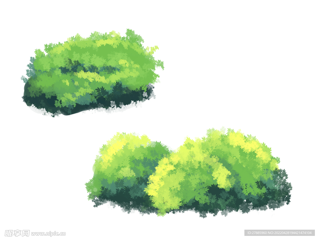 卡通动漫手绘树丛草丛元素