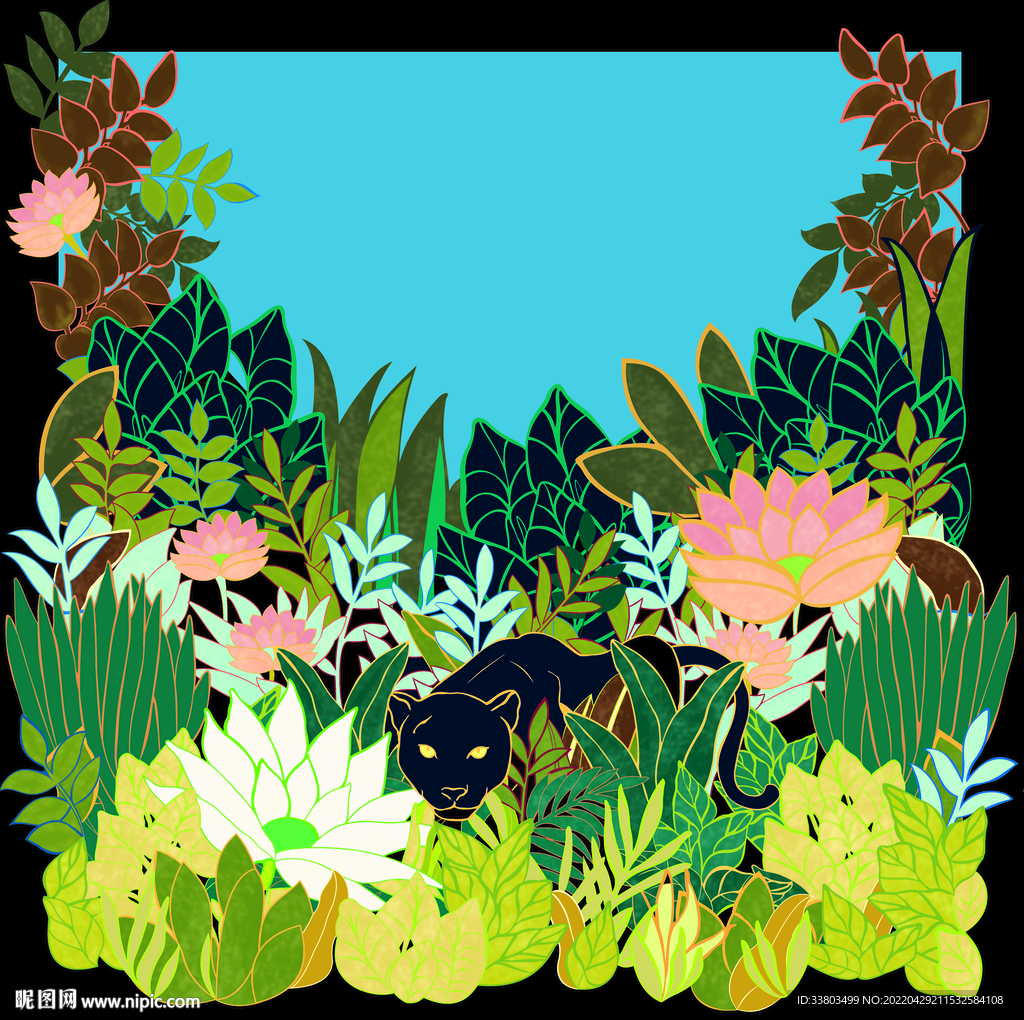 大牌 豹子花方巾