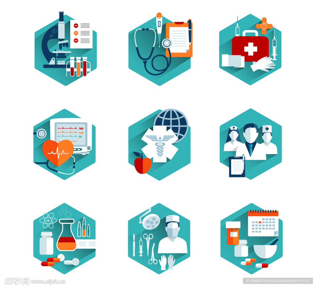 医疗医药图标矢量元素