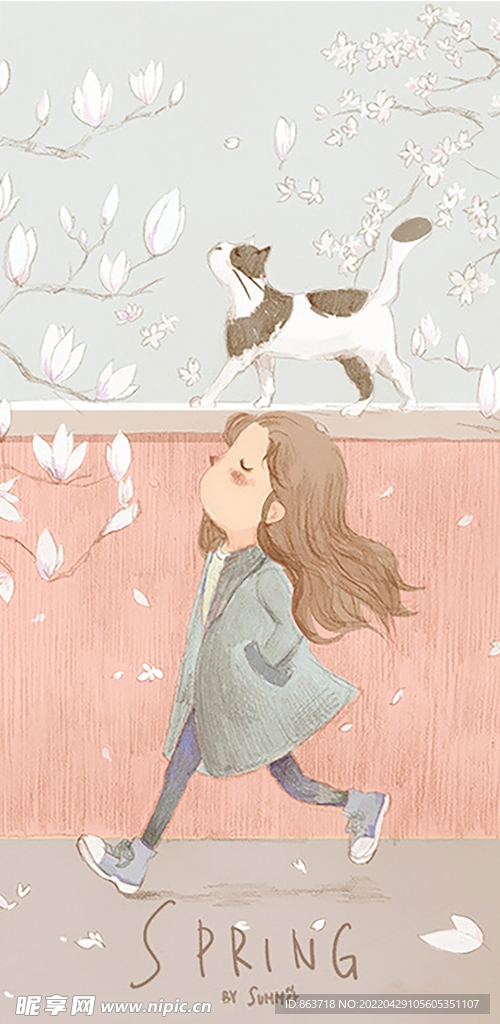 个性卡通背景 鲜花 手机壳背景