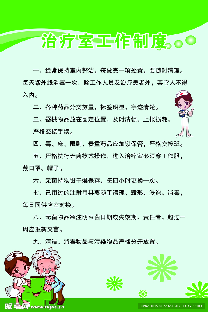 治疗室工作制度牌