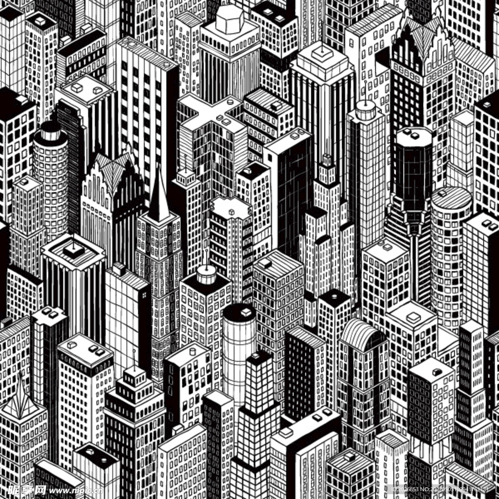 矢量城市背景底纹可平铺