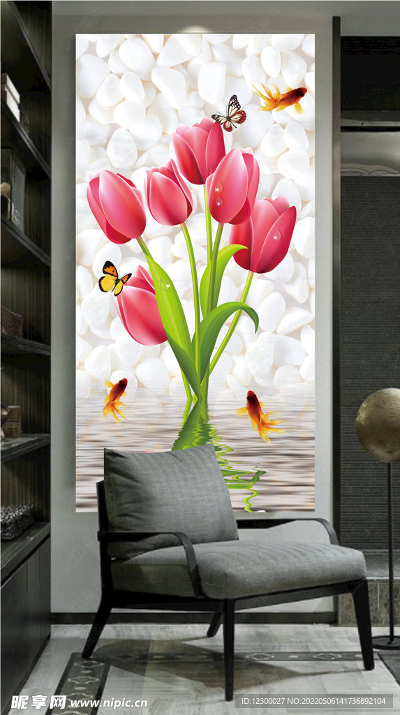 郁金香玄关装饰画