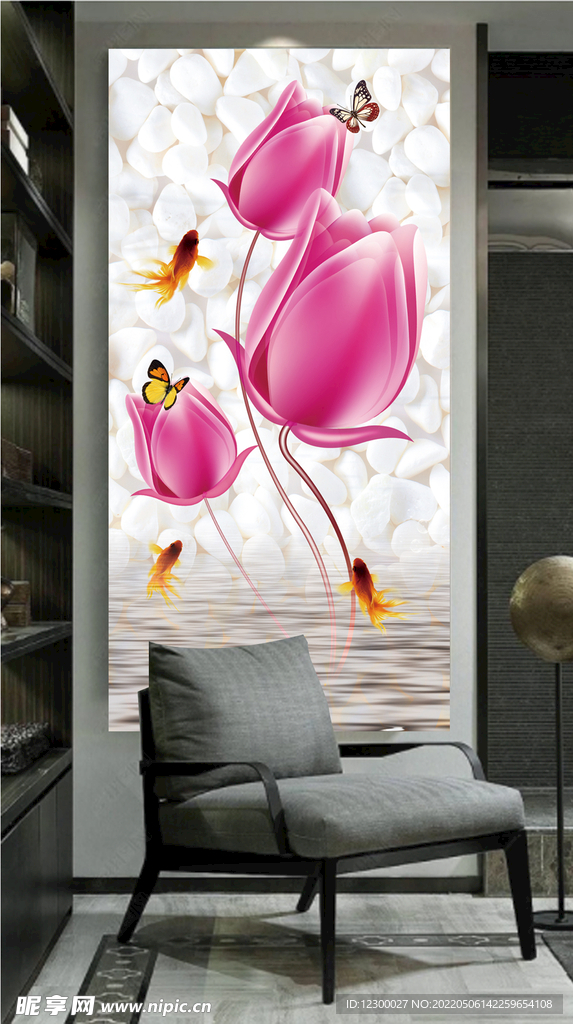 郁金香玄关装饰画