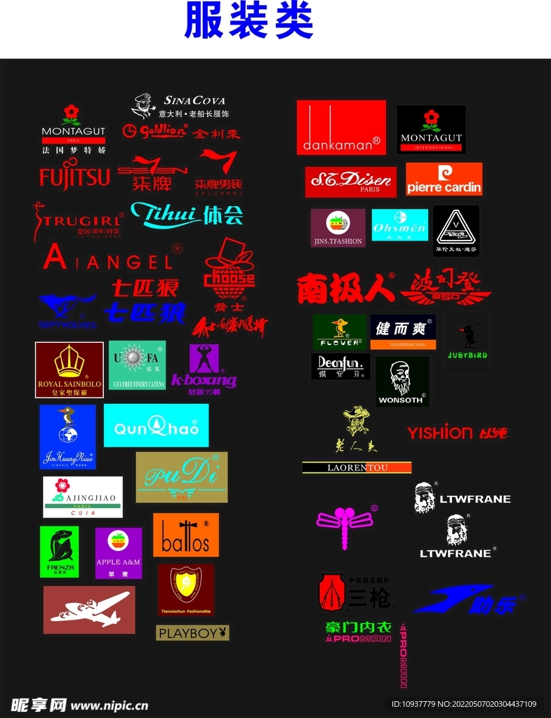 各类服装标志整理
