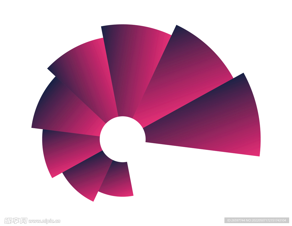渐变不规则扇子