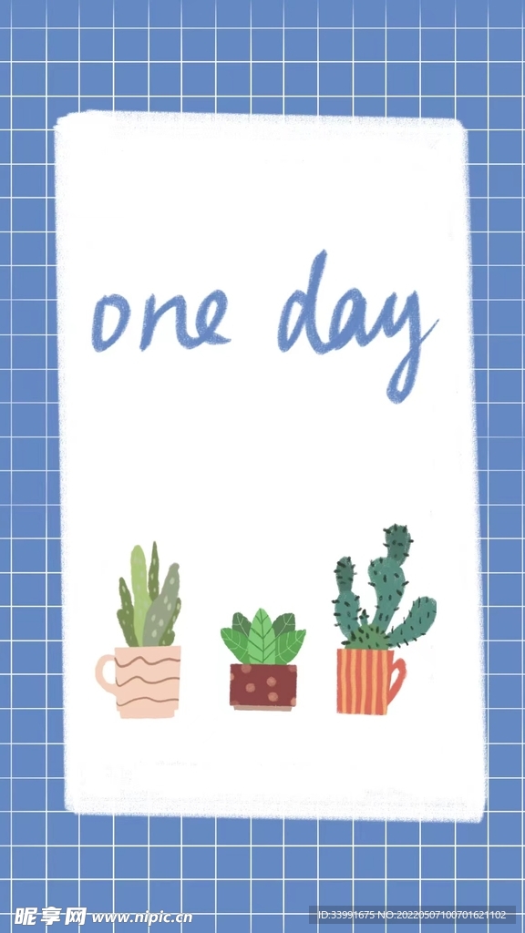 卡通盆栽壁纸 扁平机理风