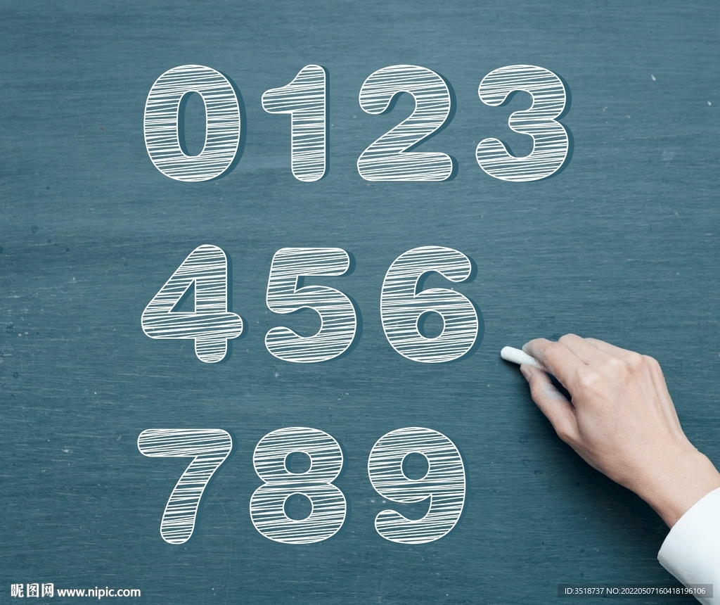 粉笔字数字效果