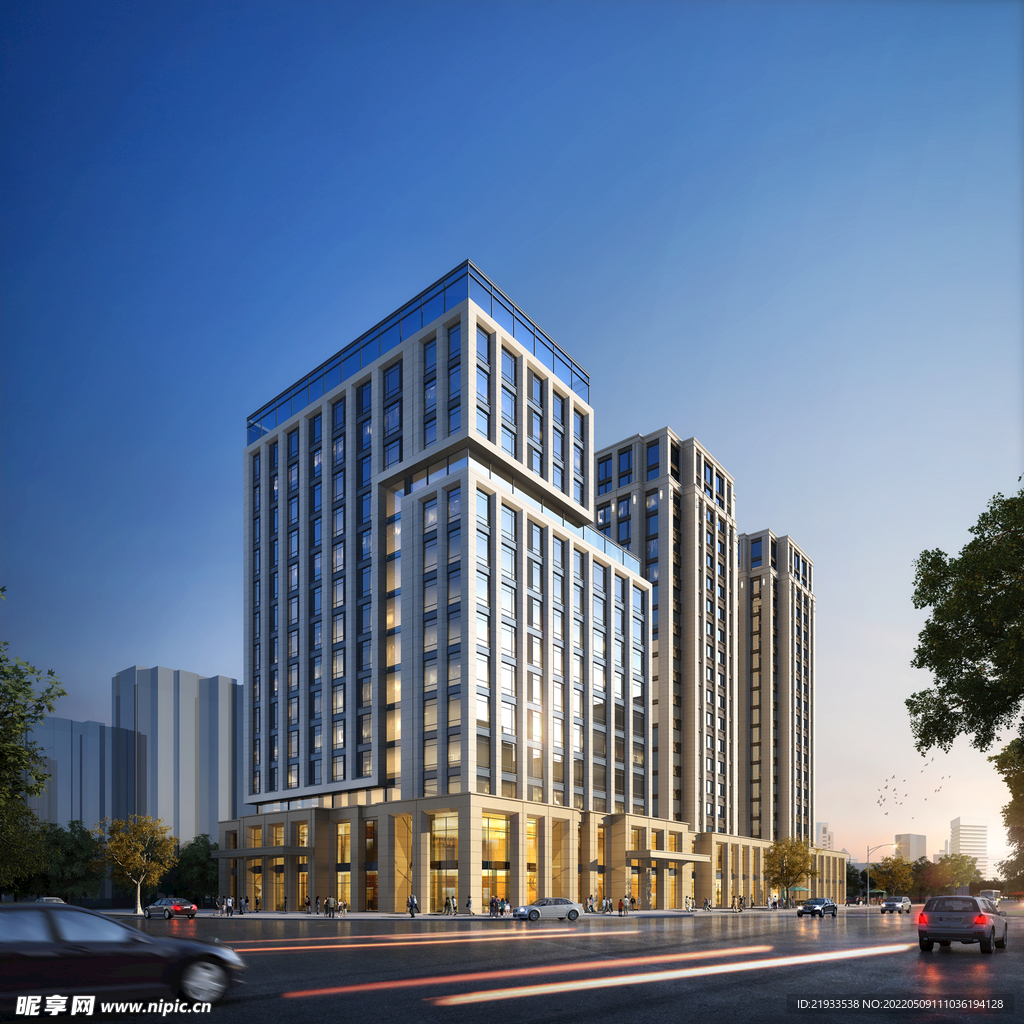 沿街黄昏公建商业综合体