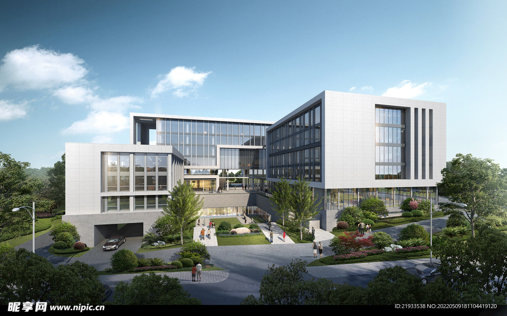 厂房工业园区园区办公楼效果图