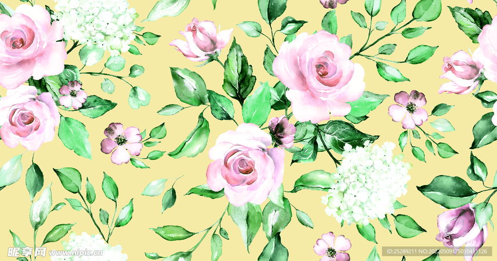 大牌 数码 手绘 水彩玫瑰花 