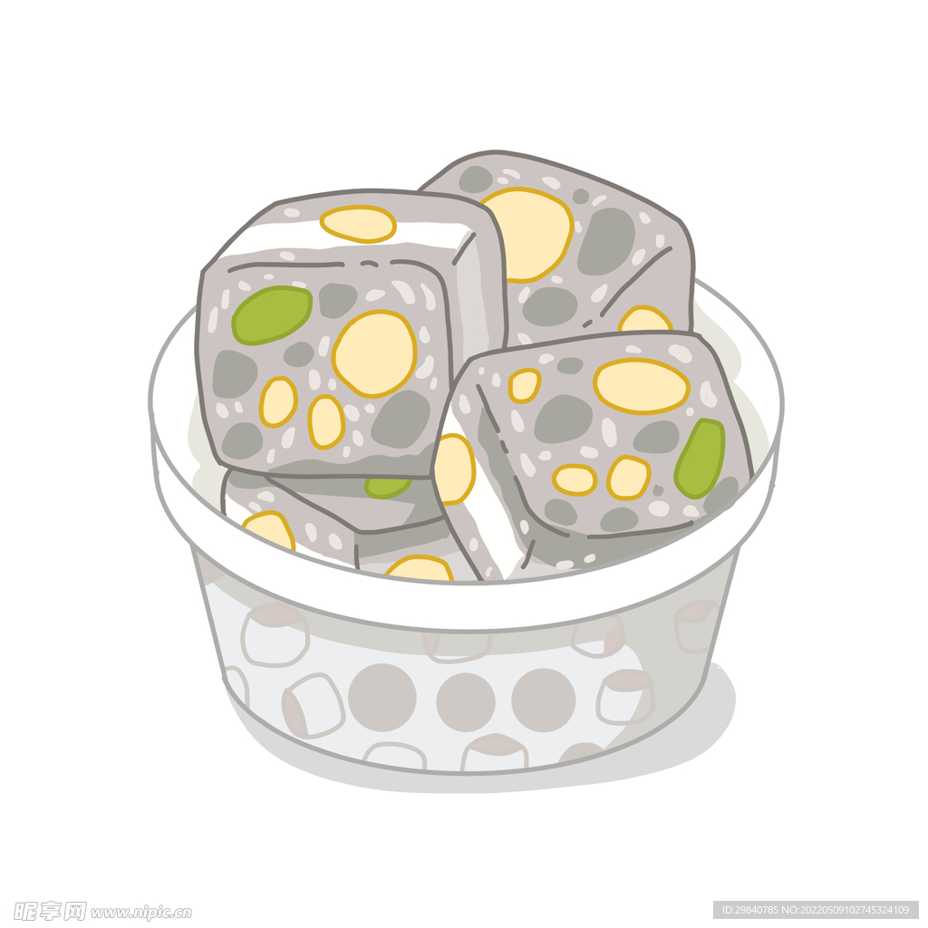 手绘插画炒酸奶夏季美食分层文件