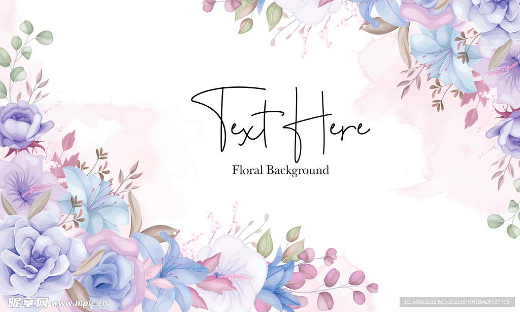 高端大气鲜花插画