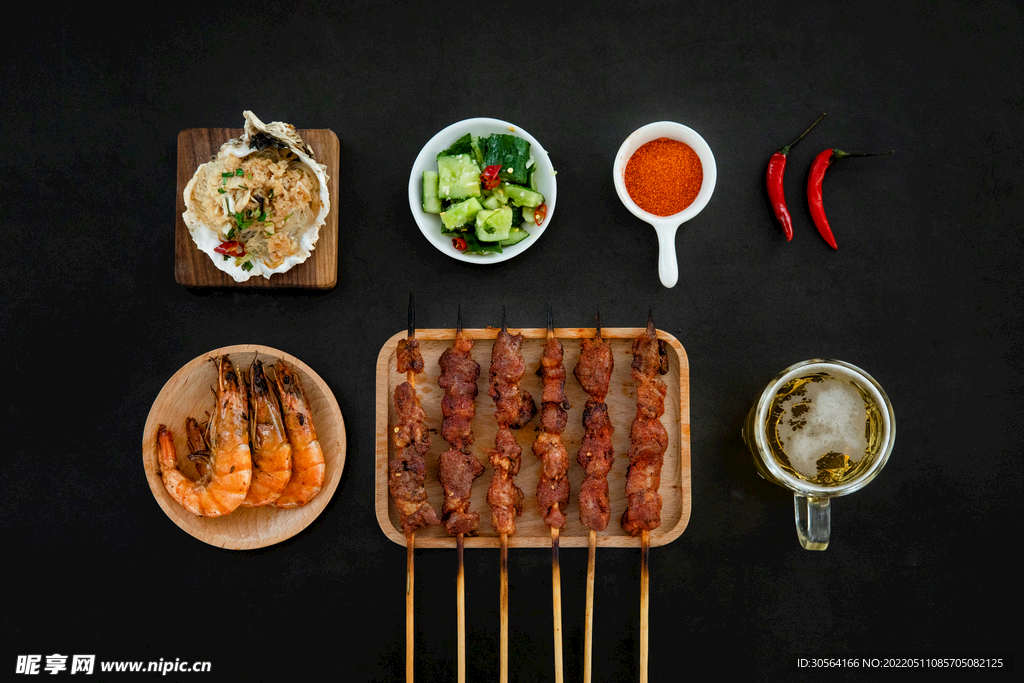 烧烤羊肉串美食