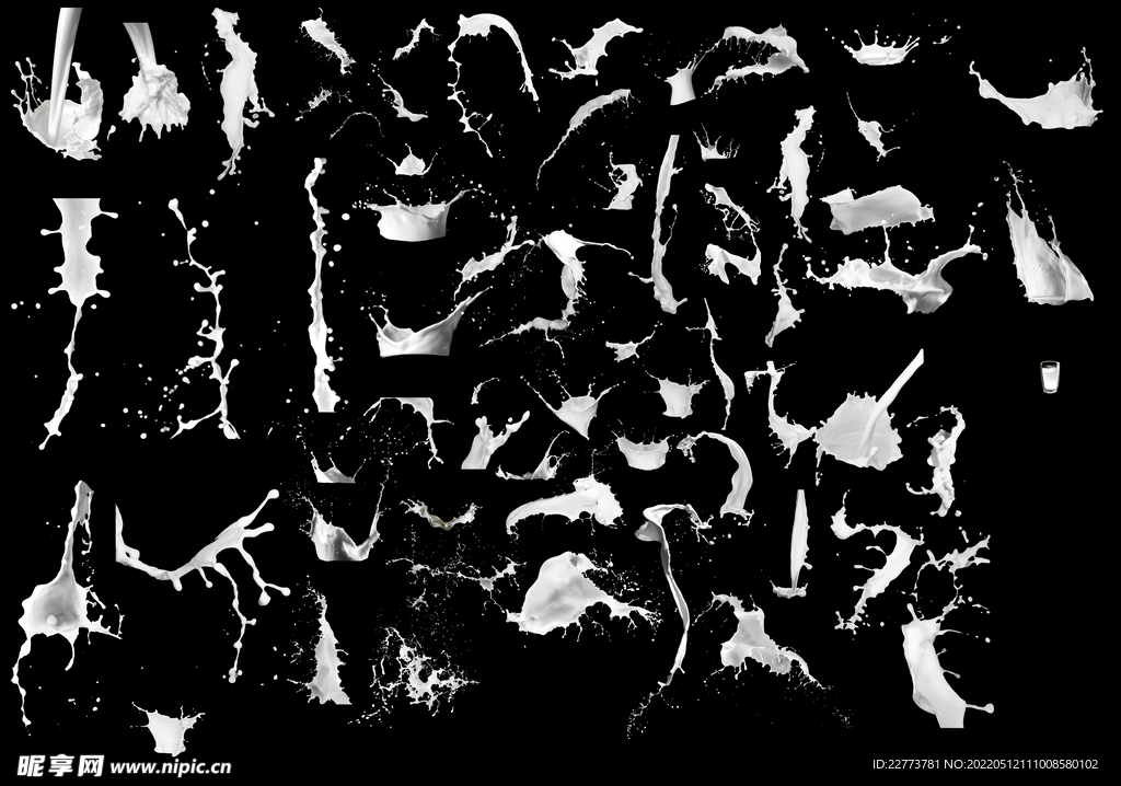 溅射的牛奶素材