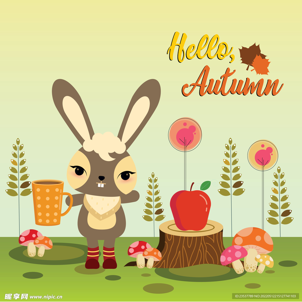 卡通兔子儿童房装饰画