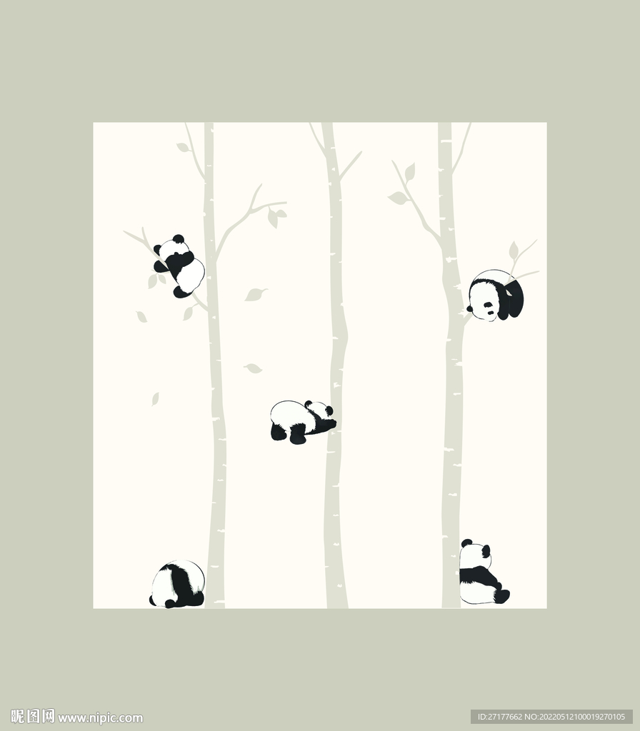 数码印花丛林熊猫