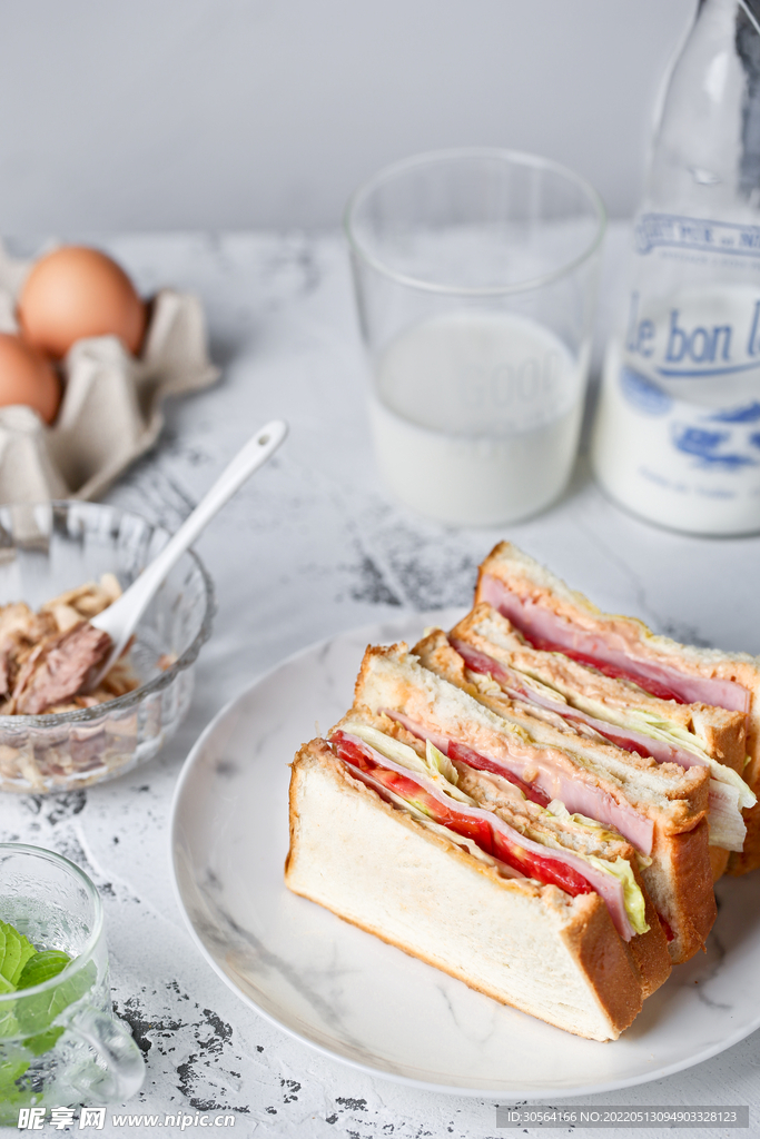 切片三明治美食