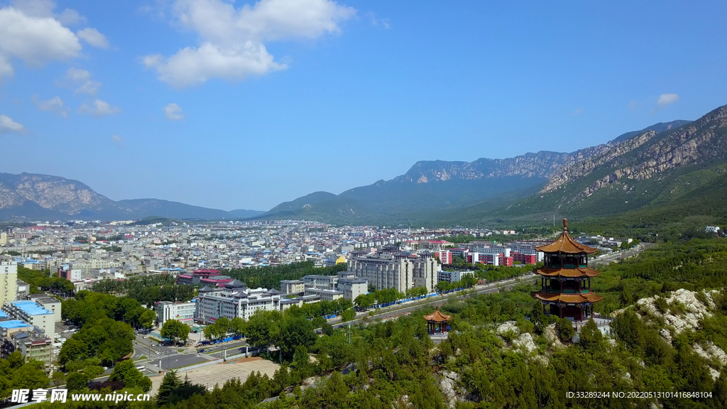 嵩山登封迎仙阁城市4K航拍大境