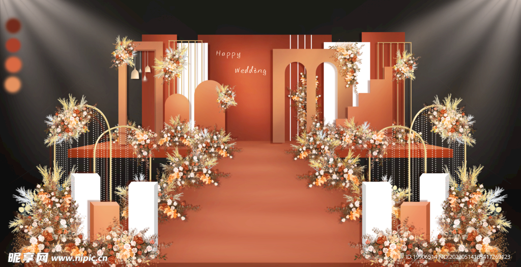 橙色婚礼效果图