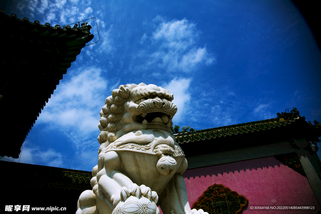 户外中式复古石狮子