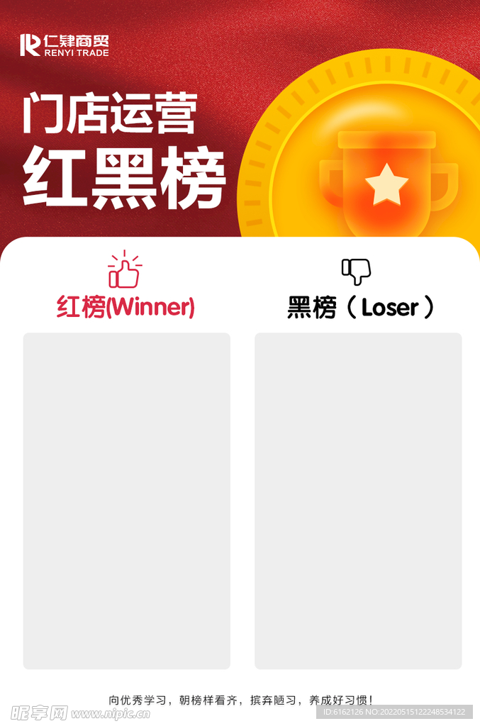 红黑榜展板