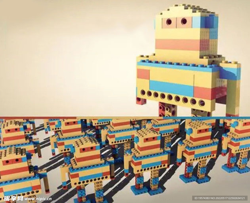 C4D模型乐高积木玩具机器人偶