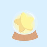 卡通星愿水晶球 扁平机理风