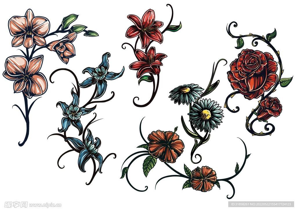 精美花朵矢量图