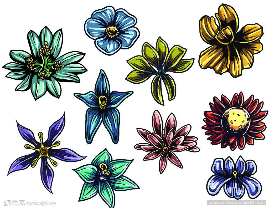 特色花朵矢量图