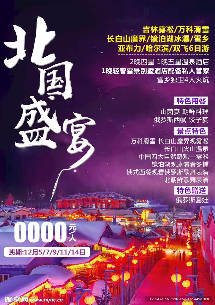 东北北国滑雪雪乡海报设计