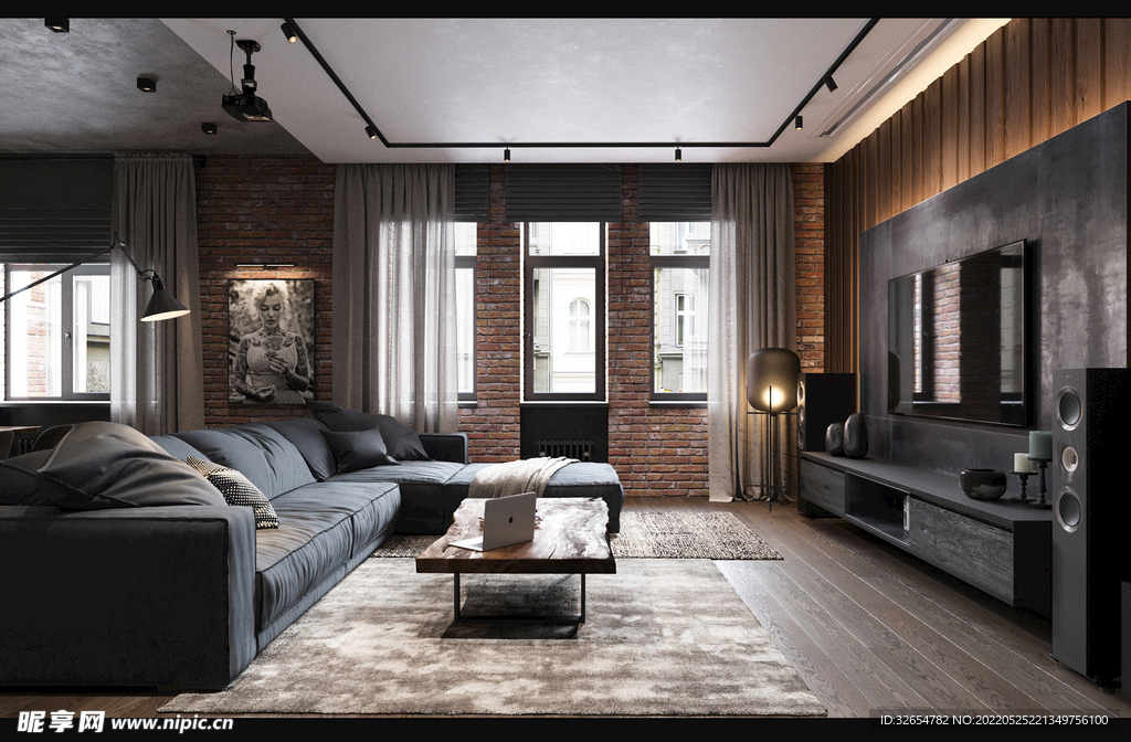 简约客厅沙发场景设计