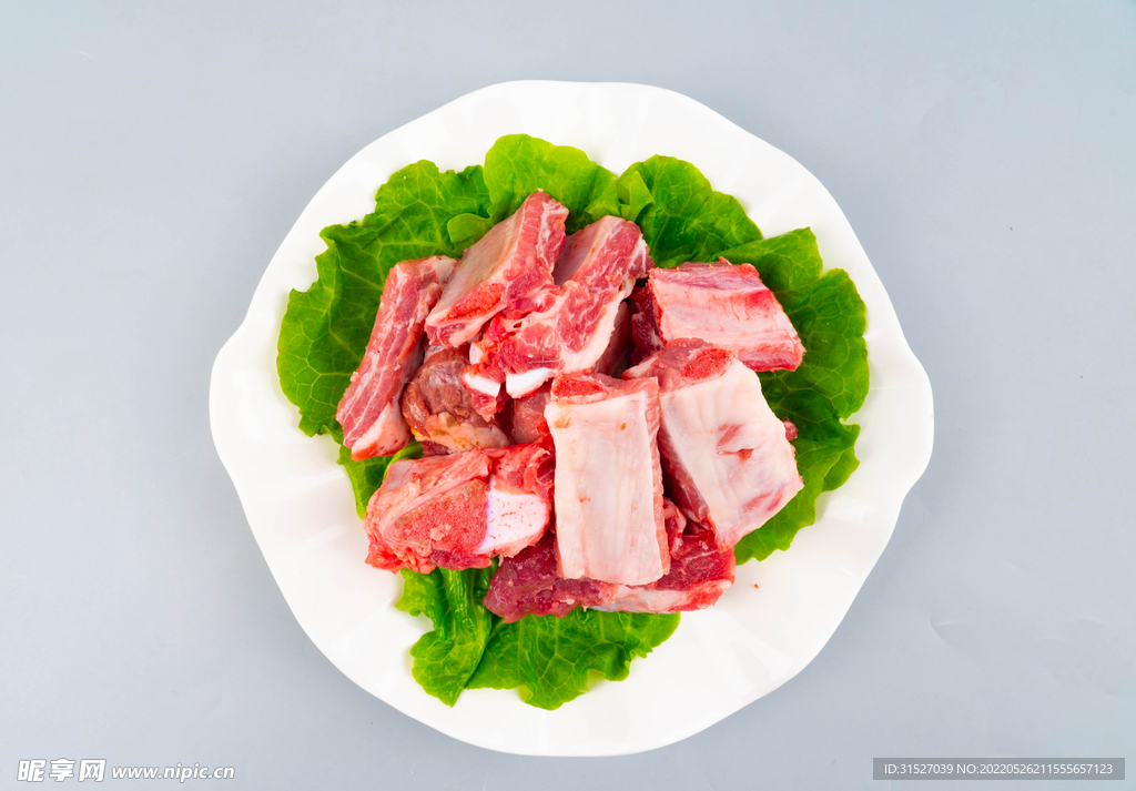 鲜排骨俯拍素材