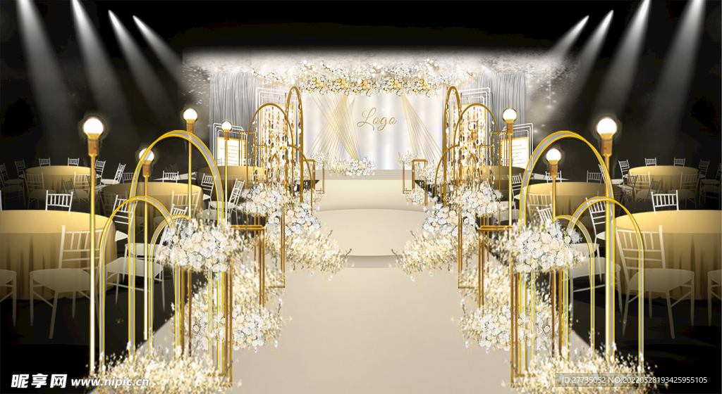 香槟色婚礼效果图